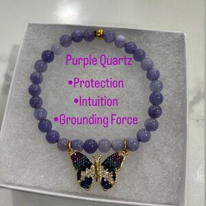 ✨💜 **Embrace the Magic of the Purple Quartz Bracelet!** 🦋✨